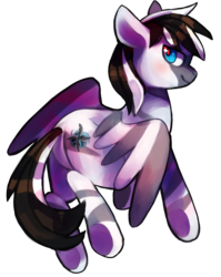 Size: 1280x1611 | Tagged: safe, artist:cherivinca, oc, oc only, pegasus, pony, zebra, zebrasus, cutie mark, looking at you, simple background, solo, wings