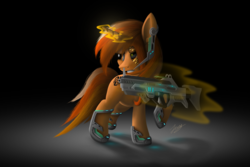 Size: 3000x2000 | Tagged: safe, artist:duskie-06, oc, oc only, oc:duskie, high res, magic, solo, weapon