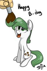 Size: 980x1498 | Tagged: safe, artist:black-pie, oc, oc only, drawn into existence, fourth wall, hand, happy birthday, solo