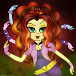 Size: 1280x1280 | Tagged: safe, artist:emeraldheaven, adagio dazzle, aria blaze, sonata dusk, equestria girls, g4, my little pony equestria girls: rainbow rocks, adorabolical, adoraevil, adoragio, cute, scene interpretation, solo focus, the dazzlings