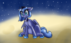 Size: 2000x1200 | Tagged: safe, artist:blayzes, princess luna, g4, female, floppy ears, moon, pouting, s1 luna, solo, unamused