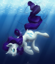 Size: 1500x1750 | Tagged: safe, artist:thegraid, rarity, pony, unicorn, g4, air bubble, asphyxiation, bubble, drowning, female, imminent death, mare, solo, underwater