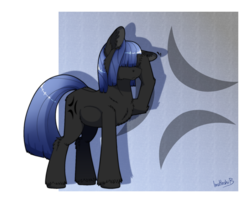 Size: 1024x832 | Tagged: safe, artist:inuhoshi-to-darkpen, oc, oc only, oc:neigh sayer, floppy ears, hair over eyes, solo