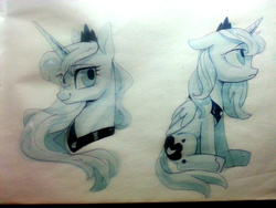 Size: 1280x960 | Tagged: safe, artist:rocy canvas, princess luna, alicorn, pony, g4, female, floppy ears, looking at you, s1 luna, solo, traditional art