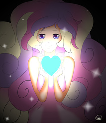 Size: 3402x3969 | Tagged: safe, artist:kisara, princess cadance, human, g4, clothes, dress, female, heart, high res, humanized, solo