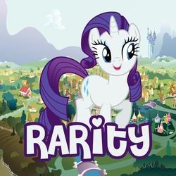 Size: 5000x5000 | Tagged: safe, artist:1nsp1r, rarity, pony, unicorn, g4, absurd resolution, female, giant pony, giantess, macro, mare, open mouth, raised hoof, solo