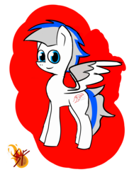 Size: 1064x1408 | Tagged: safe, artist:storm flare, oc, oc only, pony, looking at you, male, smiling, solo, stallion, wings