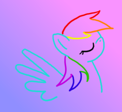 Size: 533x489 | Tagged: safe, artist:melodicmarzipan, rainbow dash, g4, female, gradient background, solo