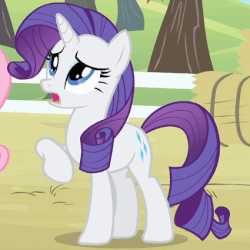 Size: 425x425 | Tagged: safe, screencap, fluttershy, rarity, pony, bats!, g4, animated, female, perfect loop, talking