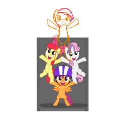 Size: 1500x1400 | Tagged: safe, artist:melodicmarzipan, edit, edited screencap, screencap, apple bloom, babs seed, scootaloo, sweetie belle, g4, cutie mark crusaders, sketch
