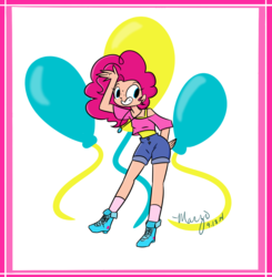 Size: 1275x1300 | Tagged: safe, artist:melodicmarzipan, pinkie pie, human, g4, cutie mark, female, humanized, solo