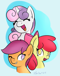 Size: 838x1056 | Tagged: safe, artist:melodicmarzipan, apple bloom, scootaloo, sweetie belle, g4, cutie mark crusaders