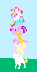 Size: 292x566 | Tagged: safe, artist:melodicmarzipan, apple bloom, applejack, fluttershy, pinkie pie, rainbow dash, rarity, scootaloo, sweetie belle, twilight sparkle, alicorn, pony, g4, cutie mark crusaders, female, mane six, mare, twilight sparkle (alicorn)