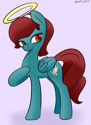 Size: 737x1012 | Tagged: safe, artist:melodicmarzipan, oc, oc only, pegasus, pony, female, halo, mare