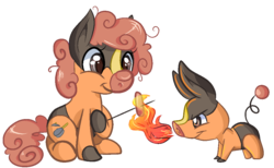 Size: 1045x645 | Tagged: safe, artist:paintsplatter, tepig, pokémon, ponified, video game