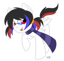 Size: 913x875 | Tagged: safe, artist:mandy_the_pantie_pone, oc, oc only, oc:mandy panties, braces, clothes, glasses, heterochromia, scarf, solo