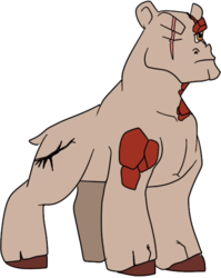 Size: 709x889 | Tagged: safe, artist:slifertheskydragon, oc, oc only, oc:andreas, antagonist, babscon, babscon mascots, henchmen, not kratos, solo, supervillain