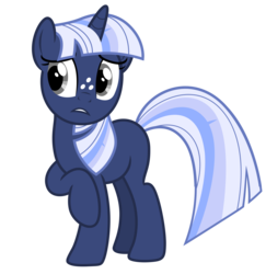 Size: 5000x5134 | Tagged: safe, artist:estories, edit, oc, oc only, oc:silverlay, original species, pony, umbra pony, unicorn, g4, absurd resolution, blank flank, freckles, not twilight sparkle, recolor, simple background, solo, transparent background, vector, worried