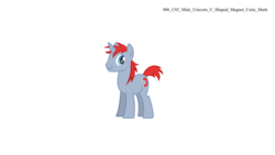 Size: 2000x1125 | Tagged: safe, magnet bolt, pony, unicorn, g4, leak, concept art, male, missing eyelashes, solo, stallion