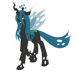 Size: 1128x1070 | Tagged: safe, artist:mewglethewolf, queen chrysalis, changeling, changeling queen, g4, crown, female, jewelry, regalia, simple background, solo, transparent background, transparent wings, wings