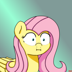 Size: 2001x2001 | Tagged: safe, artist:ljdamz1119, fluttershy, g4, make new friends but keep discord, :i, face, facial expressions, faic, female, high res, meep, solo, we bought two cakes