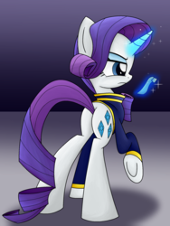 Size: 1500x2000 | Tagged: safe, artist:geraritydevillefort, rarity, the count of monte rainbow, g4, clothes, female, magic, rarifort, solo, telekinesis, the count of monte cristo, uniform, villefort