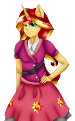 Size: 2047x3277 | Tagged: safe, artist:midfire, sunset shimmer, anthro, equestria girls, g4, female, high res, solo
