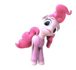 Size: 930x860 | Tagged: safe, artist:fluttercz, pinkie pie, earth pony, pony, g4, 3d, animated, cinema 4d, clothes, dancing, eye reflection, female, headbob, hoodie, looking at you, mare, ponk, reflection, shaking, simple background, smiling, solo, transparent background