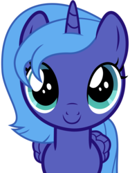 Size: 4060x5400 | Tagged: safe, artist:derek pony, artist:slb94, princess luna, alicorn, pony, g4, absurd resolution, c:, cute, female, filly, filly luna, looking at you, lunabetes, simple background, smiling, solo, transparent background, vector, weapons-grade cute, woona, younger