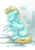 Size: 724x1024 | Tagged: safe, artist:dragonataxia, lightning dust, pegasus, pony, g4, eyes closed, female, sad, sitting, solo