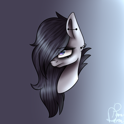 Size: 3000x3000 | Tagged: safe, artist:demonpone, oc, oc only, high res, piercing, solo