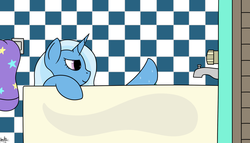 Size: 1400x800 | Tagged: safe, artist:spritepony, trixie, pony, unicorn, g4, bath, bathtub, female, mare, solo, wet