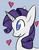 Size: 600x776 | Tagged: safe, artist:kuri_art, rarity, pony, unicorn, g4, female, heart, horn, profile, smiling, solo