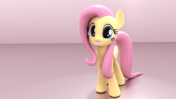Size: 1920x1080 | Tagged: safe, artist:xppp1n, fluttershy, g4, 3d, blender, cute, shyabetes, solo