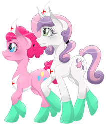 Size: 3095x3642 | Tagged: safe, artist:missitofu, pinkie pie, sweetie belle, g4, great equestrian war, high res