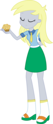 Size: 998x2330 | Tagged: safe, artist:sketchmcreations, derpy hooves, equestria girls, g4, my little pony equestria girls: friendship games, eyes closed, female, food, muffin, offering, simple background, solo, transparent background, vector