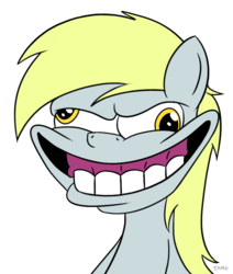 Size: 732x862 | Tagged: safe, artist:mrtankhill, derpy hooves, pegasus, pony, g4, faic, female, male, mare, nightmare fuel, simple background, smiling, solo, the simpsons, wat, white background