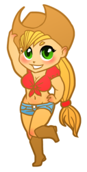 Size: 1086x2143 | Tagged: safe, artist:aubrace, applejack, human, g4, chibi, female, humanized, solo