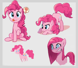 Size: 890x775 | Tagged: safe, artist:baekgup, artist:rirepink, edit, pinkie pie, earth pony, pony, g4, facial expressions, female, mare, pinkamena diane pie, pointy ponies, question mark, sketch, solo, tongue out