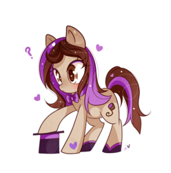 Size: 1051x1058 | Tagged: safe, artist:ipun, oc, oc only, pony, blushing, bowtie, female, hat, heart, heart eyes, mare, simple background, solo, top hat, transparent background, wingding eyes