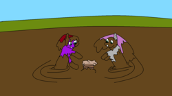 Size: 1594x892 | Tagged: safe, oc, oc only, food, ms paint, mud, muddy, pie