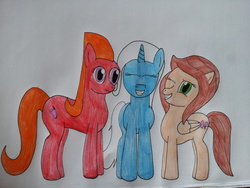 Size: 1024x768 | Tagged: safe, artist:thecybernote01, trixie, pony, unicorn, g4, candace flynn, christine byrd, crossover, disney, female, kim possible, latin american, leyla rangel, mare, phineas and ferb, ponified, spanish, traditional art