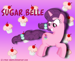 Size: 900x729 | Tagged: safe, artist:cyber-murph, sugar belle, g4, the cutie map, caption, female, solo