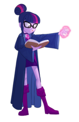 Size: 633x970 | Tagged: safe, artist:carnifex, sci-twi, twilight sparkle, equestria girls, g4, my little pony equestria girls: friendship games, clothes, commission, costume, female, magic, solo, wizard