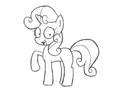 Size: 958x770 | Tagged: safe, artist:api91, sweetie belle, g4, female, monochrome, open mouth, sketch, solo