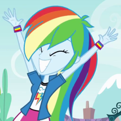 Size: 510x510 | Tagged: safe, screencap, rainbow dash, equestria girls, g4, cropped, eyes closed, female, solo