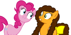 Size: 1354x671 | Tagged: safe, artist:t-mack56, cheese sandwich, pinkie pie, g4, alternate universe, base used, female, grilled cheese (r63), half r63 shipping, lesbian, male, paradox, rule 63, ship:cheesepie, ship:grilledpie, shipping, simple background, straight, transparent background, vector