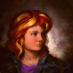 Size: 1200x1200 | Tagged: safe, artist:assasinmonkey, sunset shimmer, equestria girls, g4, bust, digital painting, female, portrait, realistic, solo, uncanny valley