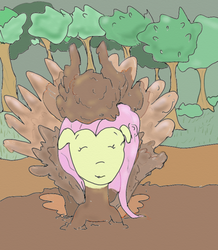 Size: 589x675 | Tagged: safe, artist:php162, fluttershy, g4, eyes closed, female, mud, solo