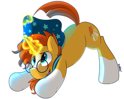 Size: 1280x1024 | Tagged: safe, artist:kribbles, sunburst, pony, unicorn, g4, backwards cutie mark, blushing, cute, glasses, iwtcird, magic, magic aura, male, meme, solo, stallion, stupid sexy sunburst, sunbetes